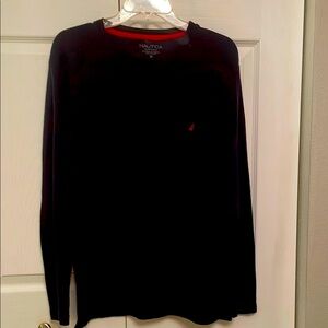 Nautica Sleepwear Long Sleeve Ribbed Pajama Top Medium